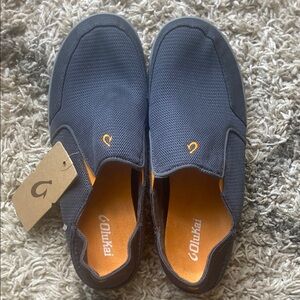 NWT Olukai Nohea Mesh Men’s Slip On Shoes Dark Shadow